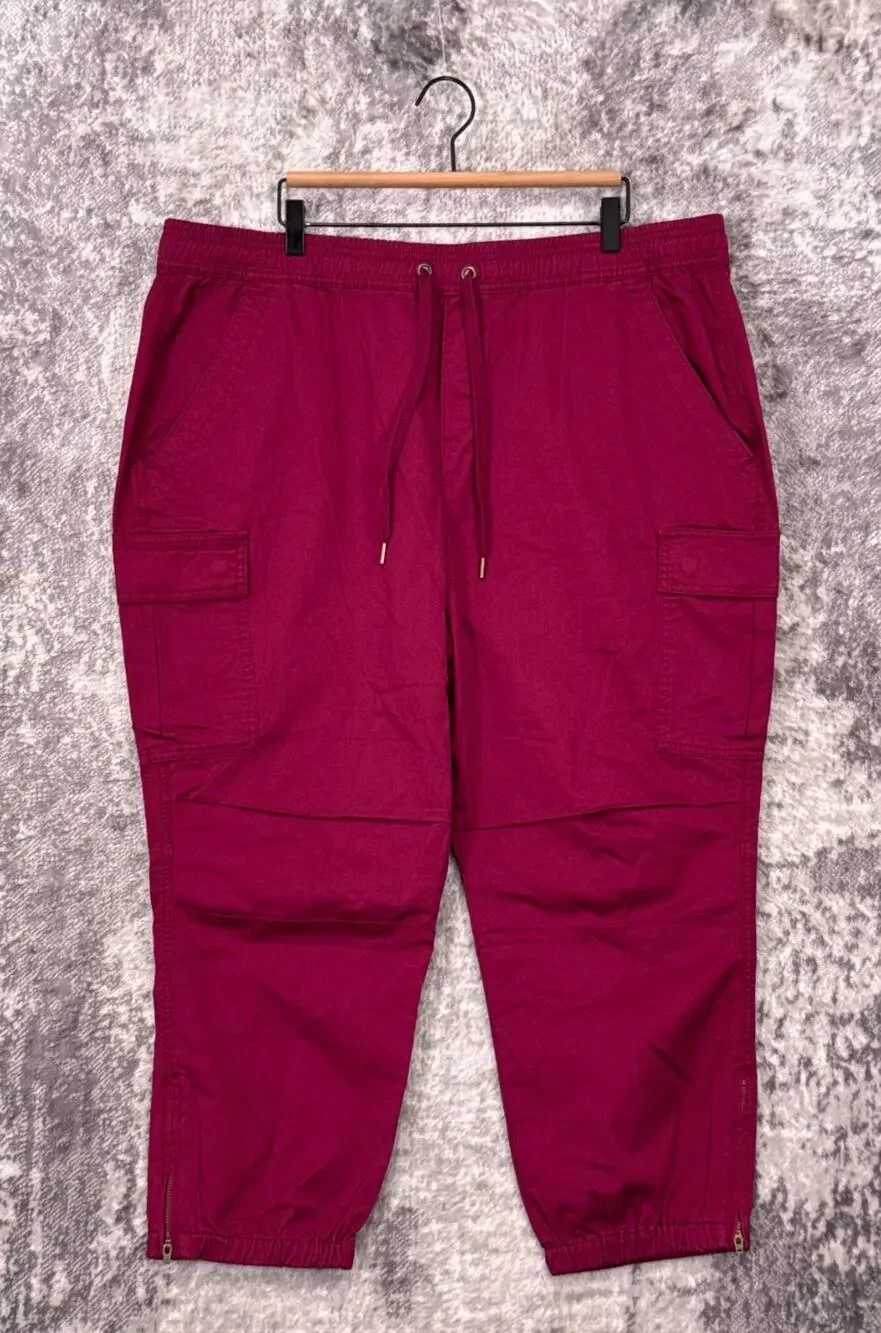 Polo Ralph Lauren Pants XXL Womens Purple Drawstring Waist Cargo Joggers